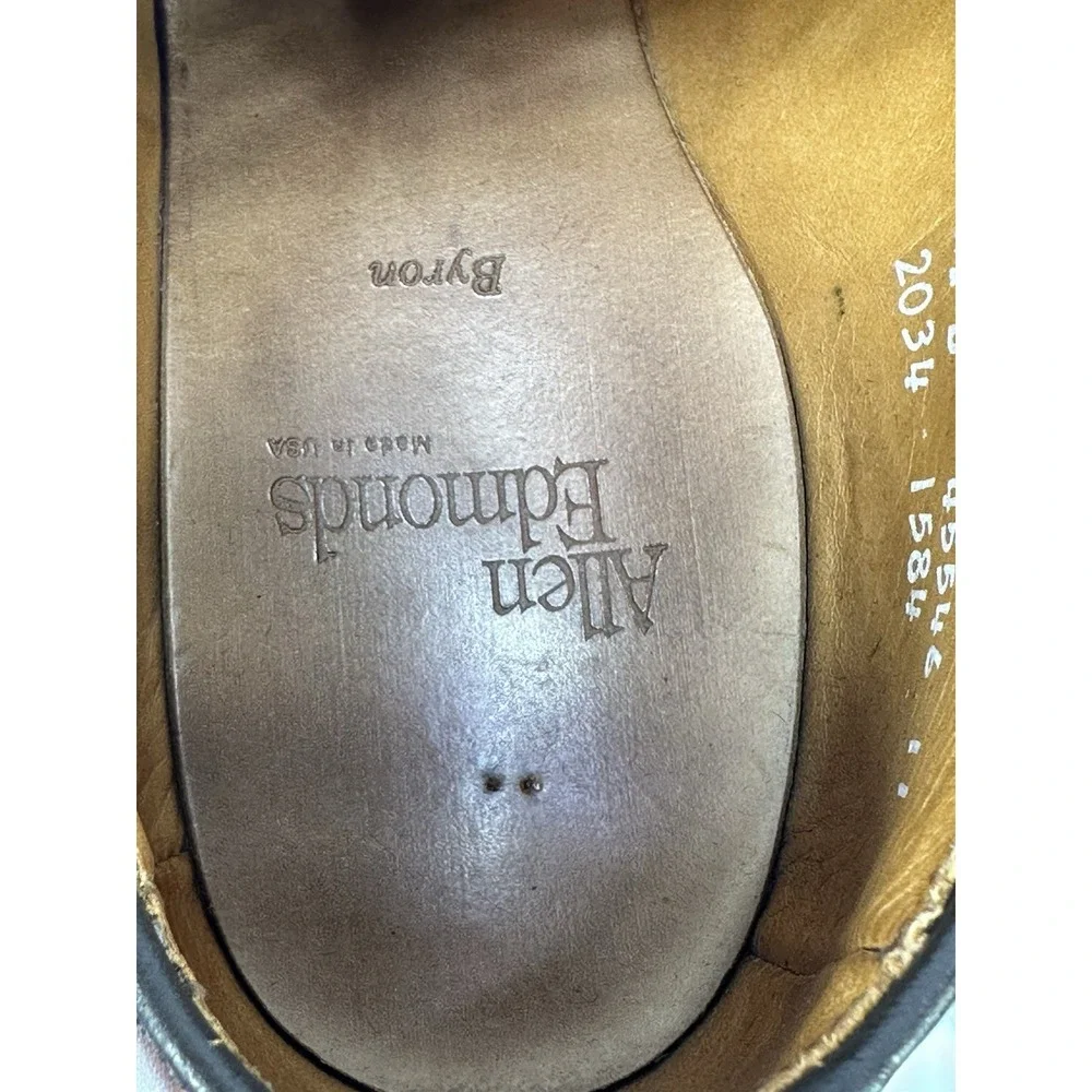 Allen Edmonds Byron Mens Cap Toe Brogue Dress Shoes Brown Chili 2034 8.5 D‎